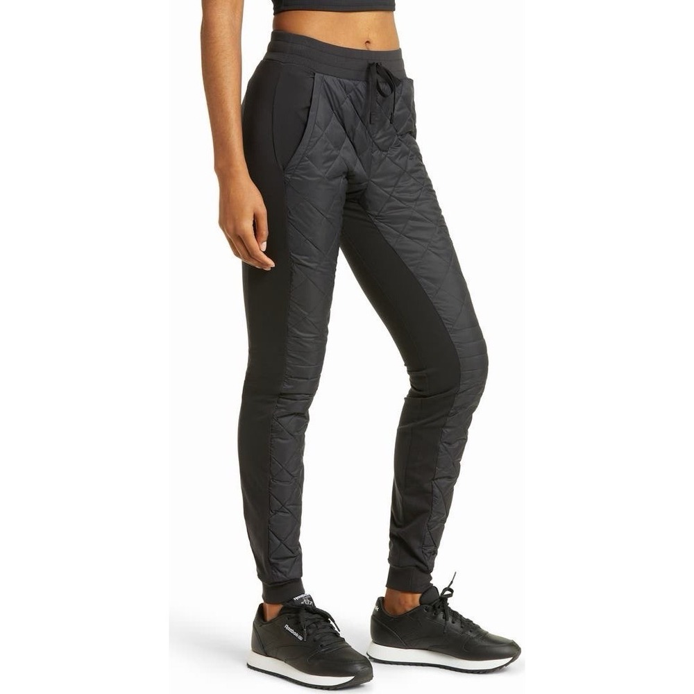 ALO Yoga Airbrush Winter Warm High-Waist Moto Puffer Pant Jogger Black XXS